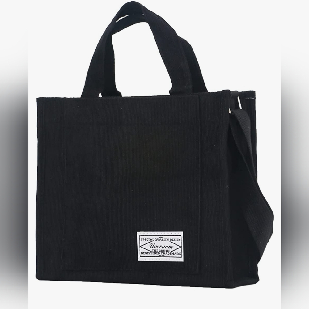 Large Black Canvas Tote Bag